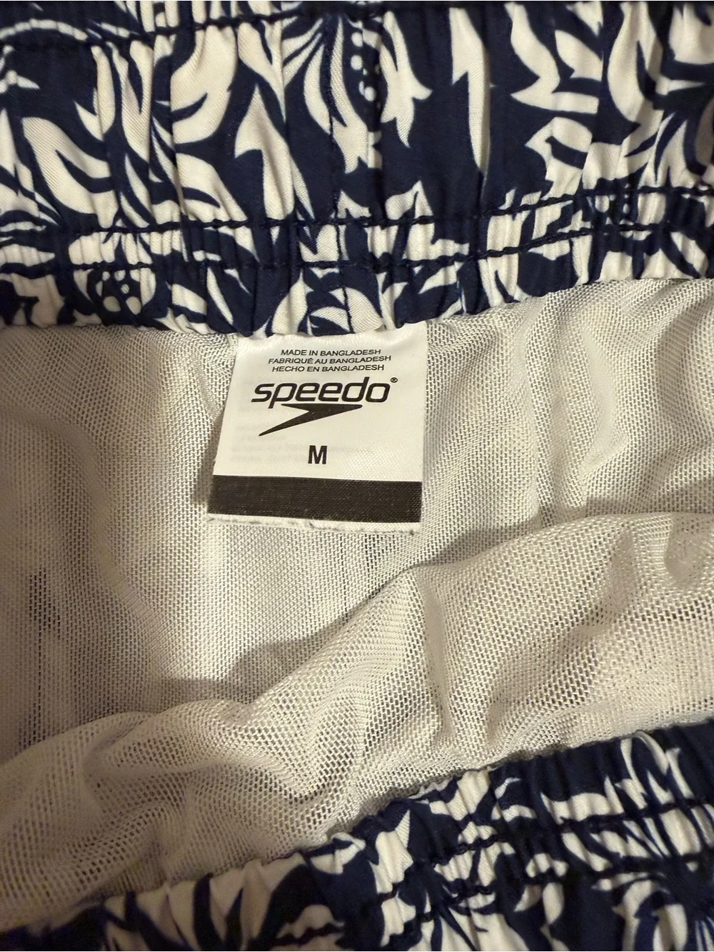 Mens Speedo Navy and White Floral Swim Shorts